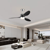 52'' ABS Blades Ceiling Fan with Lights and Remote ,5 Speeds Adjustable ,DC Motor Modern Ceiling Fan with 3 ABS Fan Blades