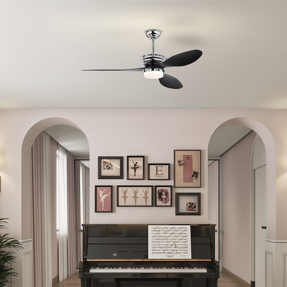 52'' ABS Blades Ceiling Fan with Lights