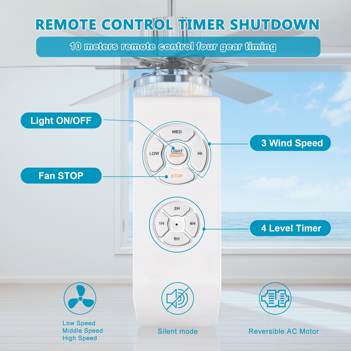 52'' Modern Ceiling Fans with Remote