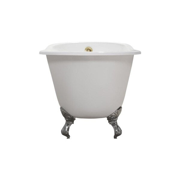 53" Cast Iron R5460CH-GLD Soaking Clawfoot Tub with External Drain