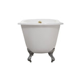 53" Cast Iron R5460CH-GLD Soaking Clawfoot Tub with External Drain
