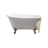 53" Cast Iron R5460CH-GLD Soaking Clawfoot Tub with External Drain
