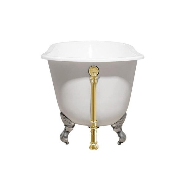53" Cast Iron R5460CH-GLD Soaking Clawfoot Tub with External Drain