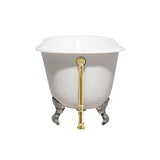 53" Cast Iron R5460CH-GLD Soaking Clawfoot Tub with External Drain