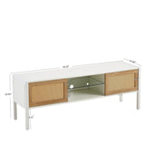 54.33" Rattan TV Console with Sliding Doors and Adjustable Shelf - 54 inches in width
