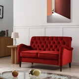 54" Americana Sofa 2 Seater for Living Room, Apartment, Office, Tufted Back Sofa, Sloped Arm Sofa, Multiple Cushions Sofa
