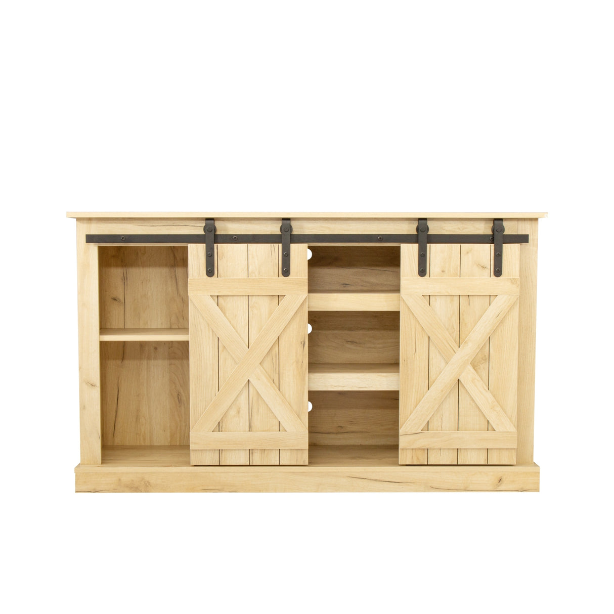 54" Farmhouse Sliding Barn Door TV Stand - 54 inches in width