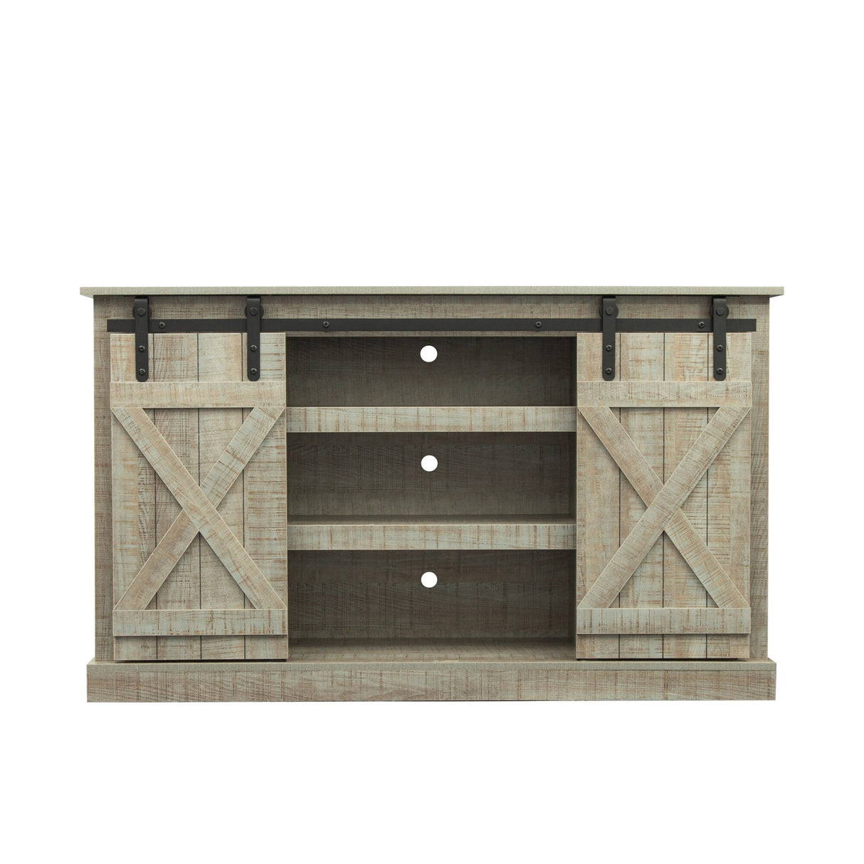 54" Farmhouse Sliding Barn Door TV Stand - 54 inches in width