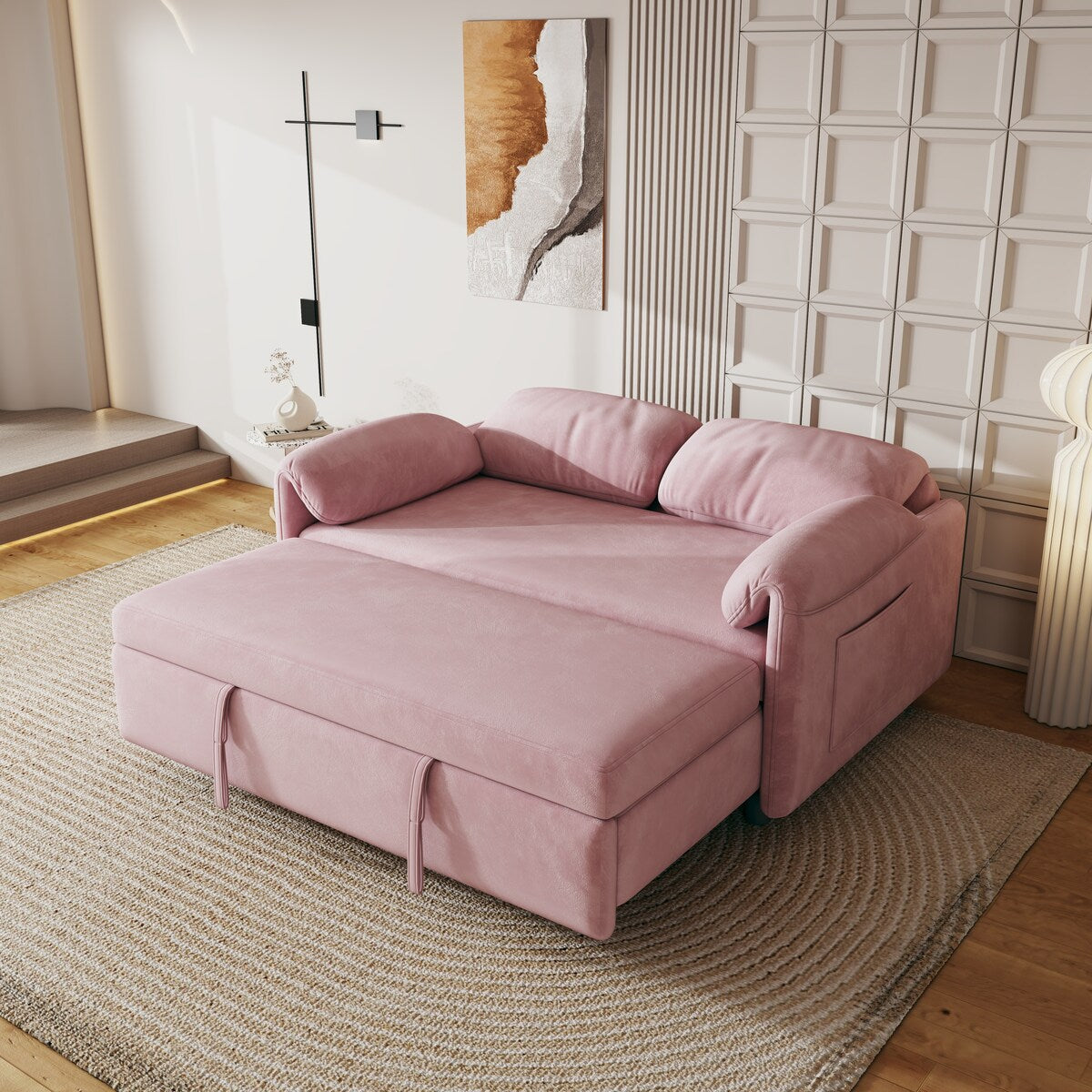 54"Sofa Bed,Sleeper Sofa- 2 in 1 Pull Out Couch Bed for Living Room,Sofa Sleeper with Pull Out Bed