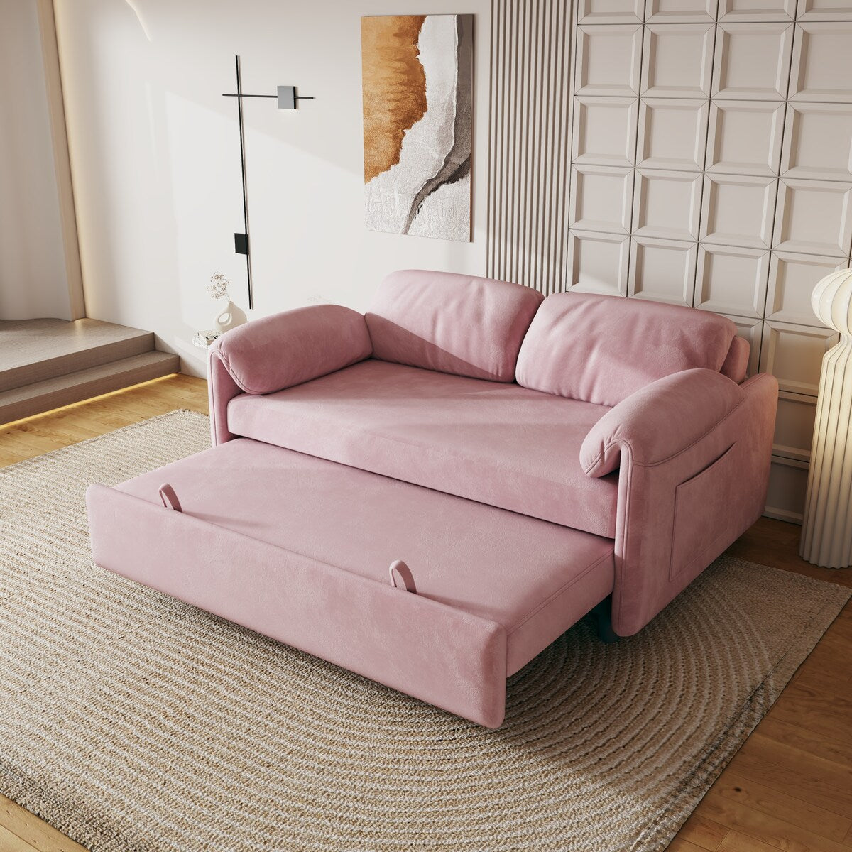 54"Sofa Bed,Sleeper Sofa- 2 in 1 Pull Out Couch Bed for Living Room,Sofa Sleeper with Pull Out Bed