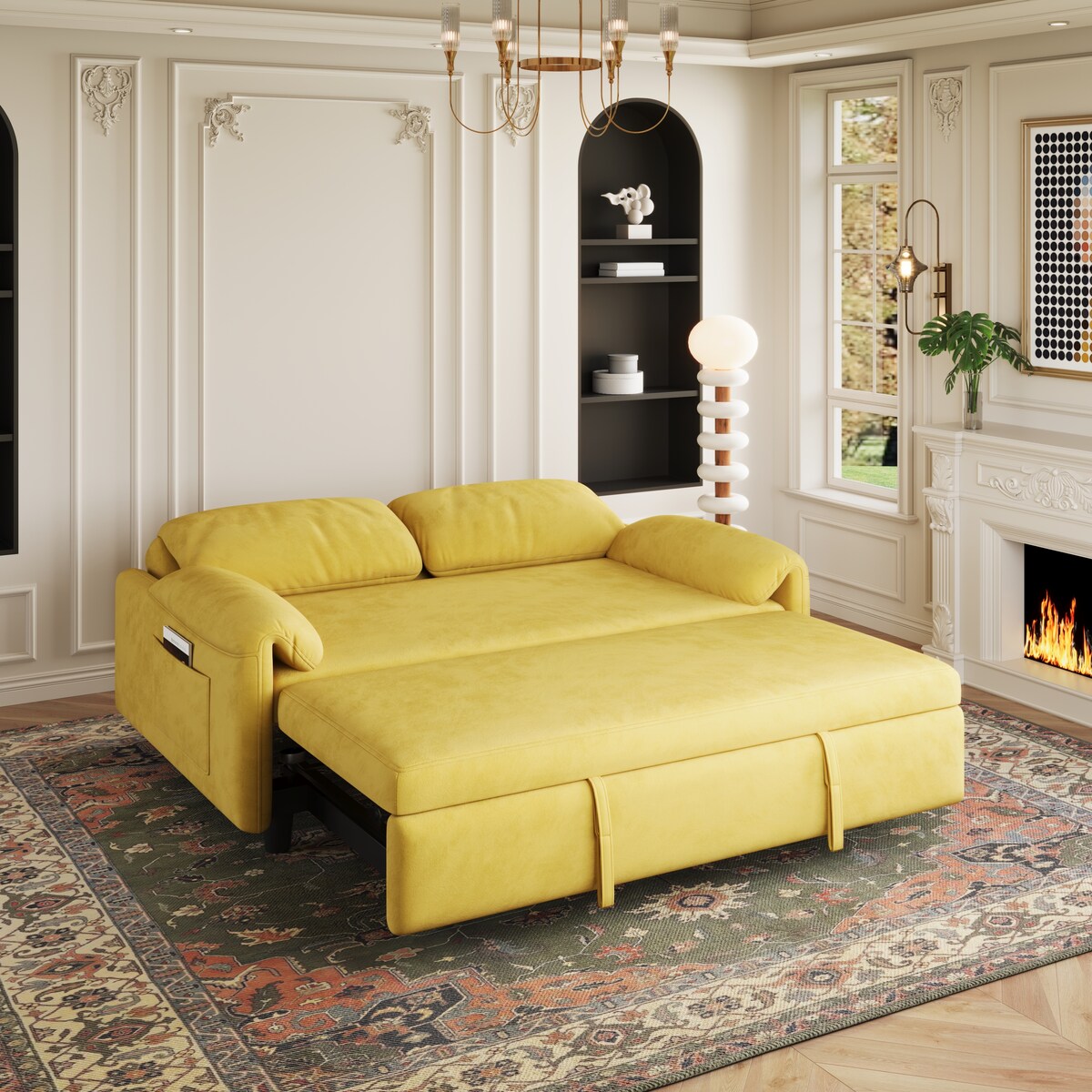 54"Sofa Bed,Sleeper Sofa- 2 in 1 Pull Out Couch Bed for Living Room,Sofa Sleeper with Pull Out Bed