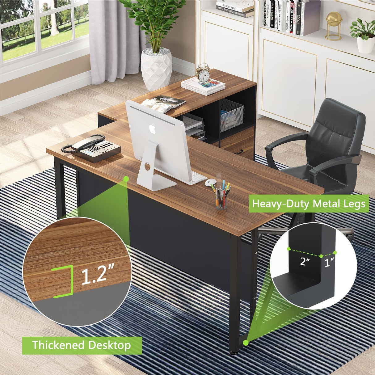 55 Inch Computer Desk Writing Study Desk Gaming Table for Home Office