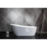 Toolkiss 55 in. Acrylic Flatbottom Bathtub in White