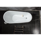 Toolkiss 55 in. Acrylic Flatbottom Bathtub in White