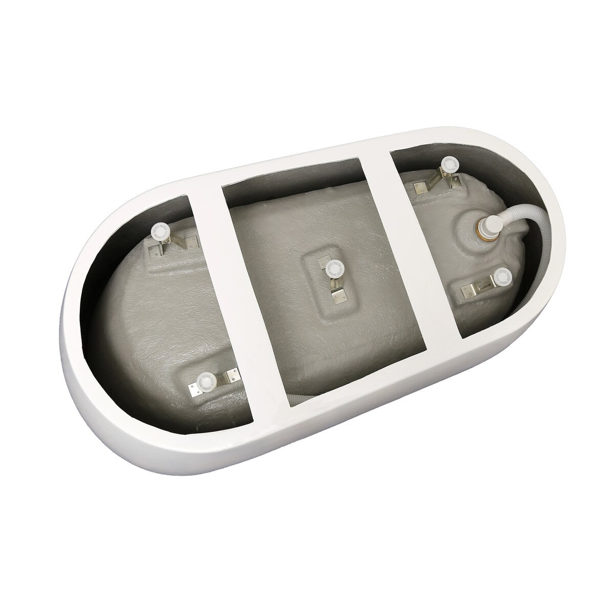 Toolkiss 55 in. Acrylic Flatbottom Bathtub in White