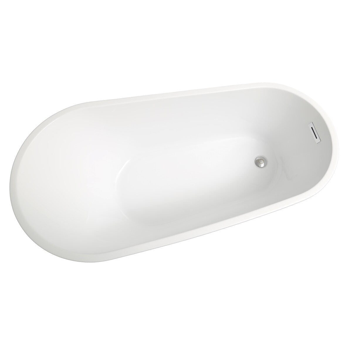 Toolkiss 55 in. Acrylic Flatbottom Bathtub in White