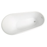 Toolkiss 55 in. Acrylic Flatbottom Bathtub in White