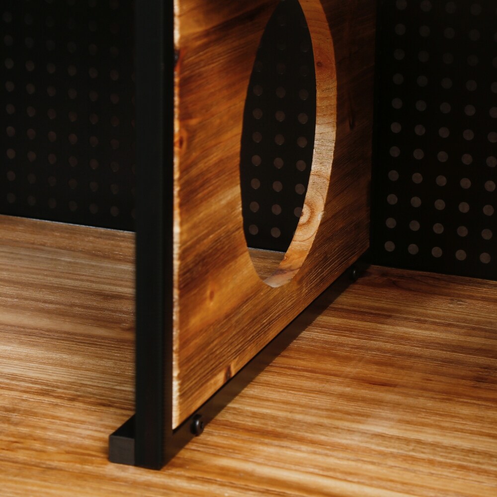 55.12 in Spacious Cat House Tabletop with Tempered Glass with Shelves