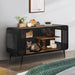 55.12 in Spacious Cat House Tabletop with Tempered Glass with Shelves