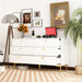 55.1"W 6-Drawer Double Dresser Black Gold Storage Cabinet Chest