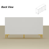 55.1"W 6-Drawer Double Dresser Black Gold Storage Cabinet Chest