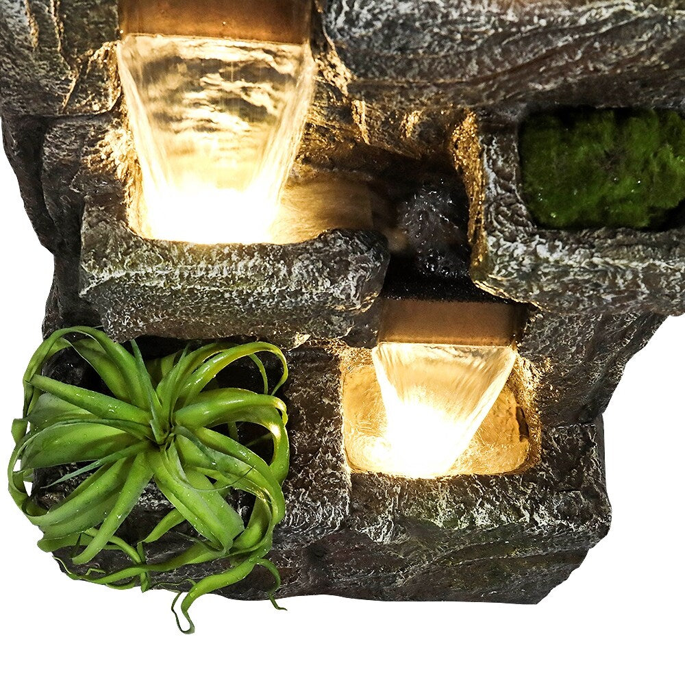 55.5-in Outdoor Garden Water Fountain 4 Tiers Large Cascading Fountain