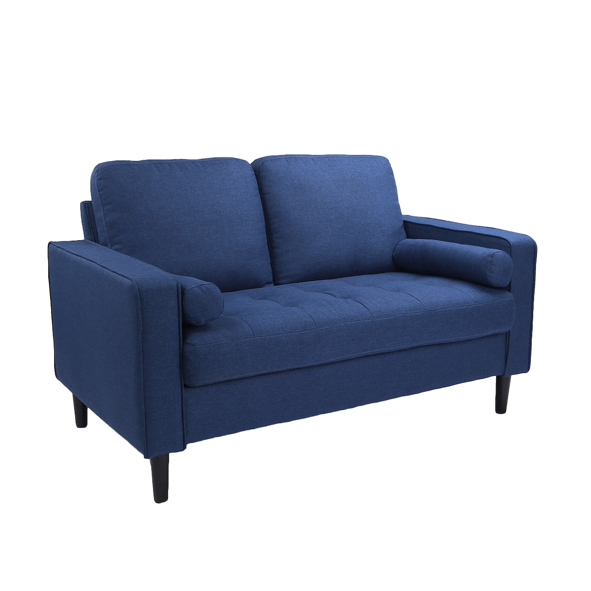 55.5" Loveseat Pillow Back Fabric Upholstered Sofa & Couches Design with Rubber Wood Legs Support and Back & Seat Removable