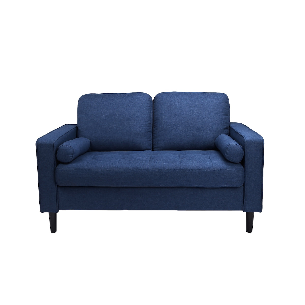 55.5" Loveseat Pillow Back Fabric Upholstered Sofa & Couches Design with Rubber Wood Legs Support and Back & Seat Removable