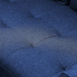 55.5" Loveseat Pillow Back Fabric Upholstered Sofa & Couches Design with Rubber Wood Legs Support and Back & Seat Removable