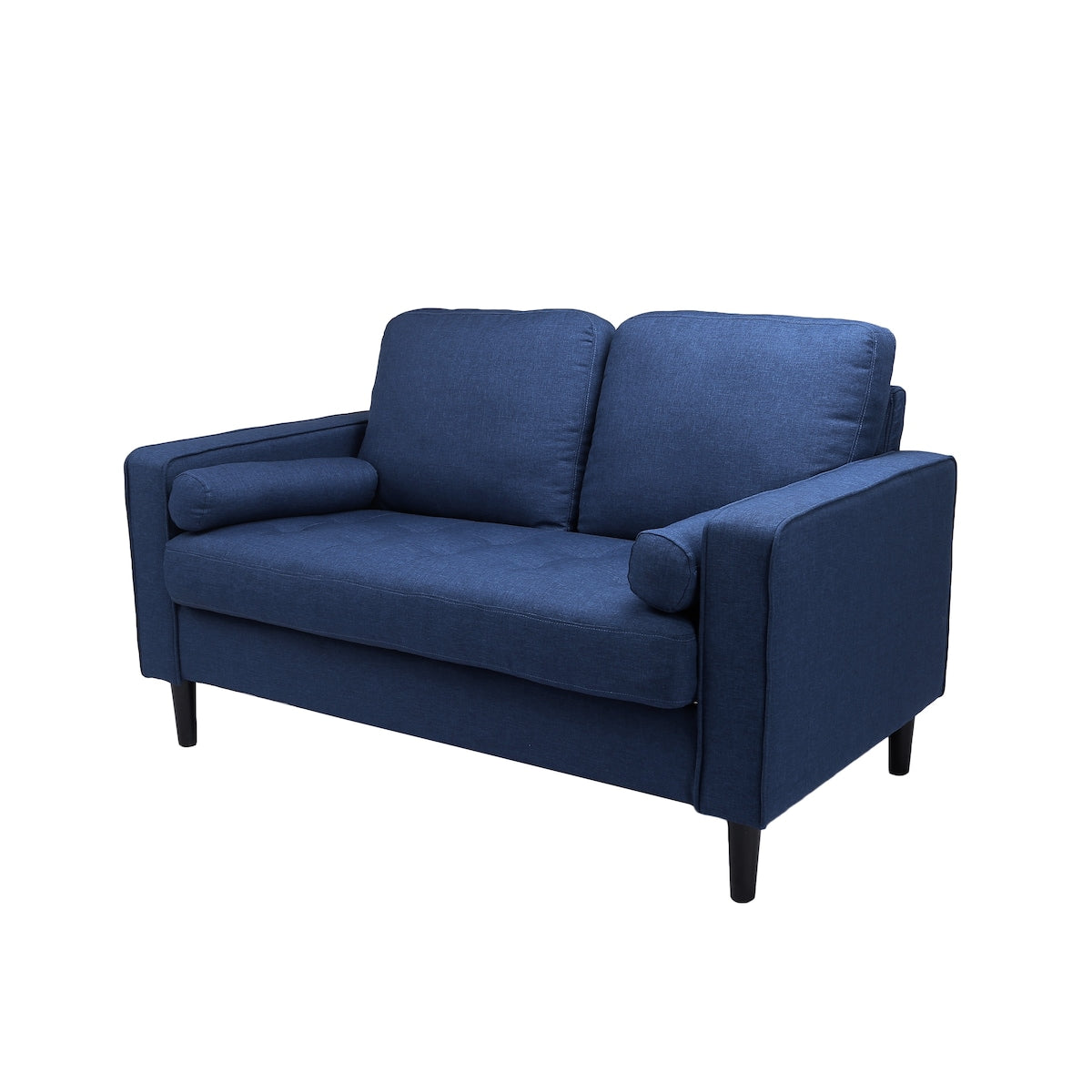55.5" Loveseat Pillow Back Fabric Upholstered Sofa & Couches Design with Rubber Wood Legs Support and Back & Seat Removable