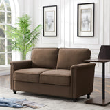 55.9'' Square Arm Loveseat with Wood Frame and Solid Wood Legs