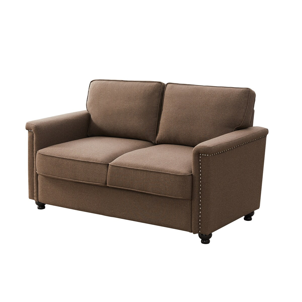 55.9'' Square Arm Loveseat with Wood Frame and Solid Wood Legs