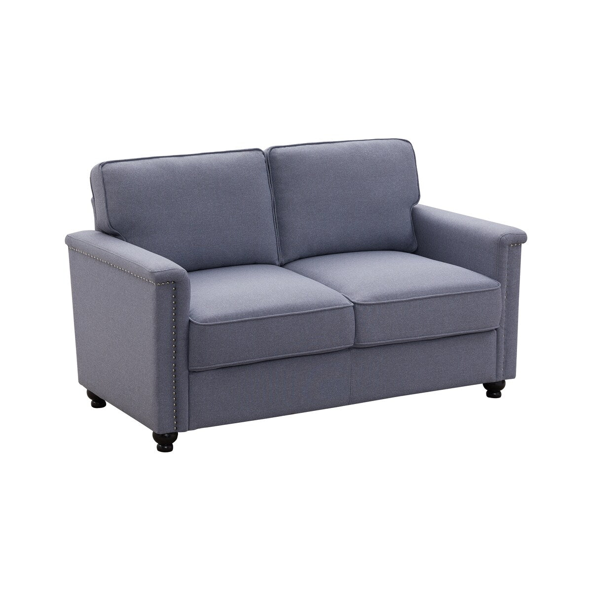 55.9'' Square Arm Loveseat with Wood Frame and Solid Wood Legs