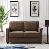 55.9'' Square Arm Loveseat with Wood Frame and Solid Wood Legs
