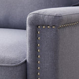 55.9'' Square Arm Loveseat with Wood Frame and Solid Wood Legs