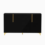 55" Sideboard Storage Cabinet with Adjustable Shelves, Glossy Finish