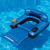 55" Inflatable Blue and Black Ultimate Floating Swimming Pool Chair Lounger