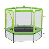 55" Safety Enclosure Net and Balls, Indoor Outdoor Trampoline for Kids