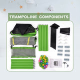 55" Safety Enclosure Net and Balls, Indoor Outdoor Trampoline for Kids