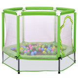 55" Safety Enclosure Net and Balls, Indoor Outdoor Trampoline for Kids