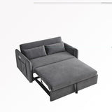 55"W Velvet Loveseat Sofa Bed with Pockets, Adjustable Backrest