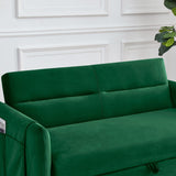 55"W Velvet Loveseat Sofa Bed with Pockets, Adjustable Backrest