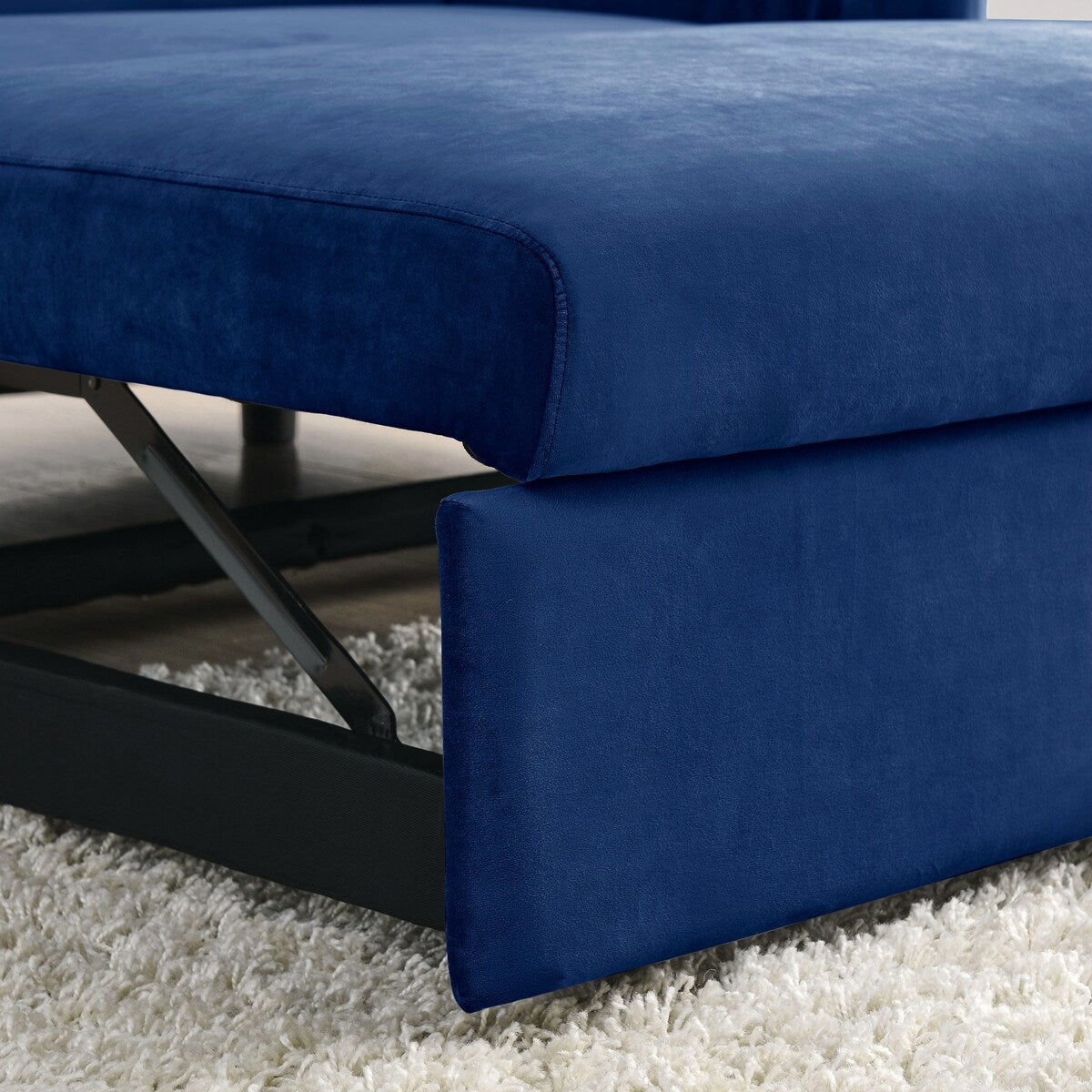55"W Velvet Loveseat Sofa Bed with Pockets, Adjustable Backrest