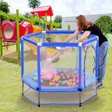 55-inch Toddler Trampoline with Safety Enclosure, Net and Balls
