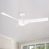 56 in. Matte White Indoor Ceiling Fan with Integrated LED Light Kit and Remote Control - 56 INCHES