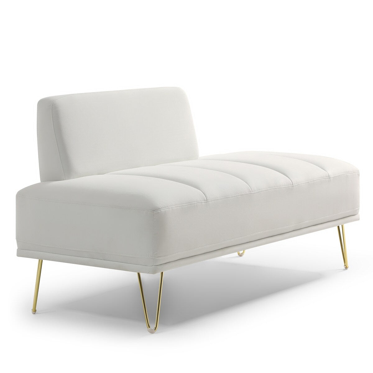 56.3" Width End of Bed Bench,Velvet Fabric Upholstered 2 Seater Sofa Entryway Ottoman Bench, Sofa Stool Footrest with Metal Legs