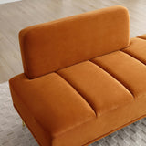 56.3" Width End of Bed Bench,Velvet Fabric Upholstered 2 Seater Sofa Entryway Ottoman Bench, Sofa Stool Footrest with Metal Legs