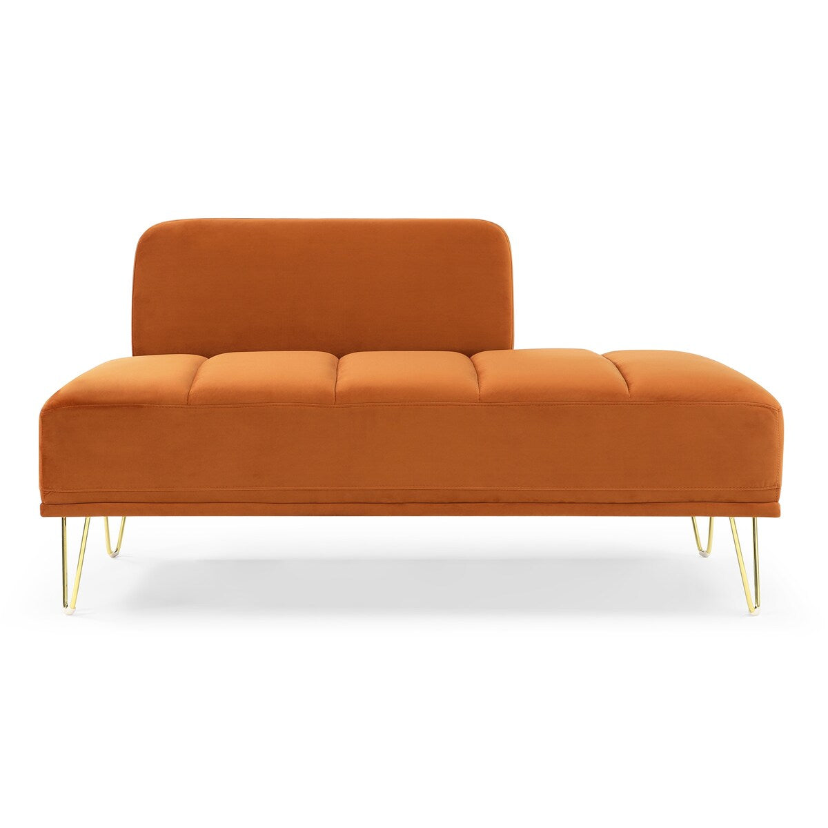 56.3" Width End of Bed Bench,Velvet Fabric Upholstered 2 Seater Sofa Entryway Ottoman Bench, Sofa Stool Footrest with Metal Legs