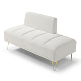 56.3" Width End of Bed Bench,Velvet Fabric Upholstered 2 Seater Sofa Entryway Ottoman Bench, Sofa Stool Footrest with Metal Legs