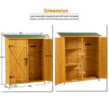 56"L x 19.5"W x 64"H Outdoor Storage Shed with Lockable Door, Wooden Tool Storage Shed w/Detachable Shelves & Pitch Roof